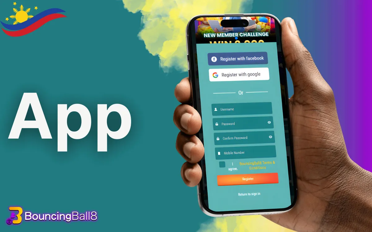 Mobile App Register via the Bouncingball88